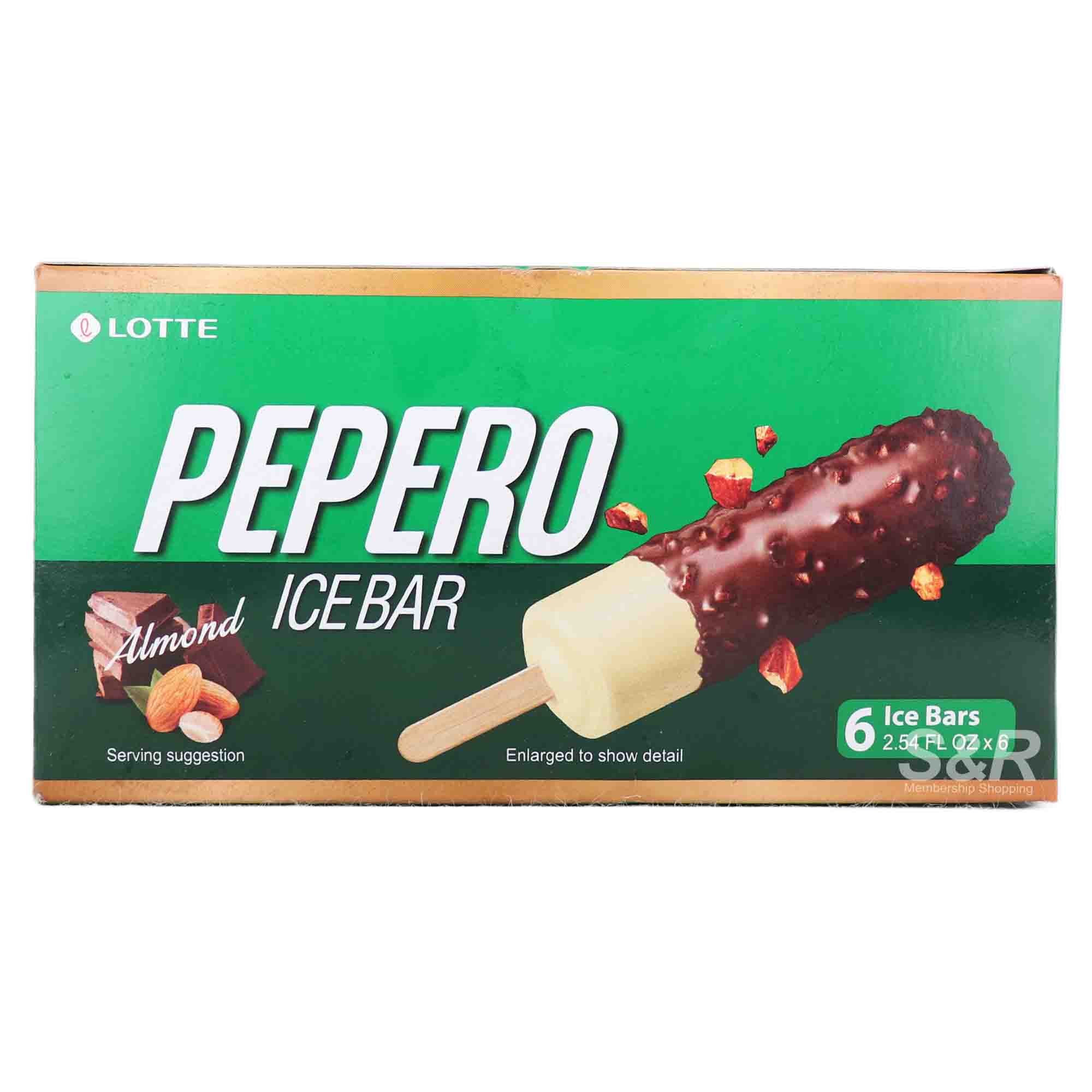 Lotte Pepero Almond Ice Cream (75mL x 6pcs) Lotte Pepero Almond Ice Cream (75mL x 6pcs)